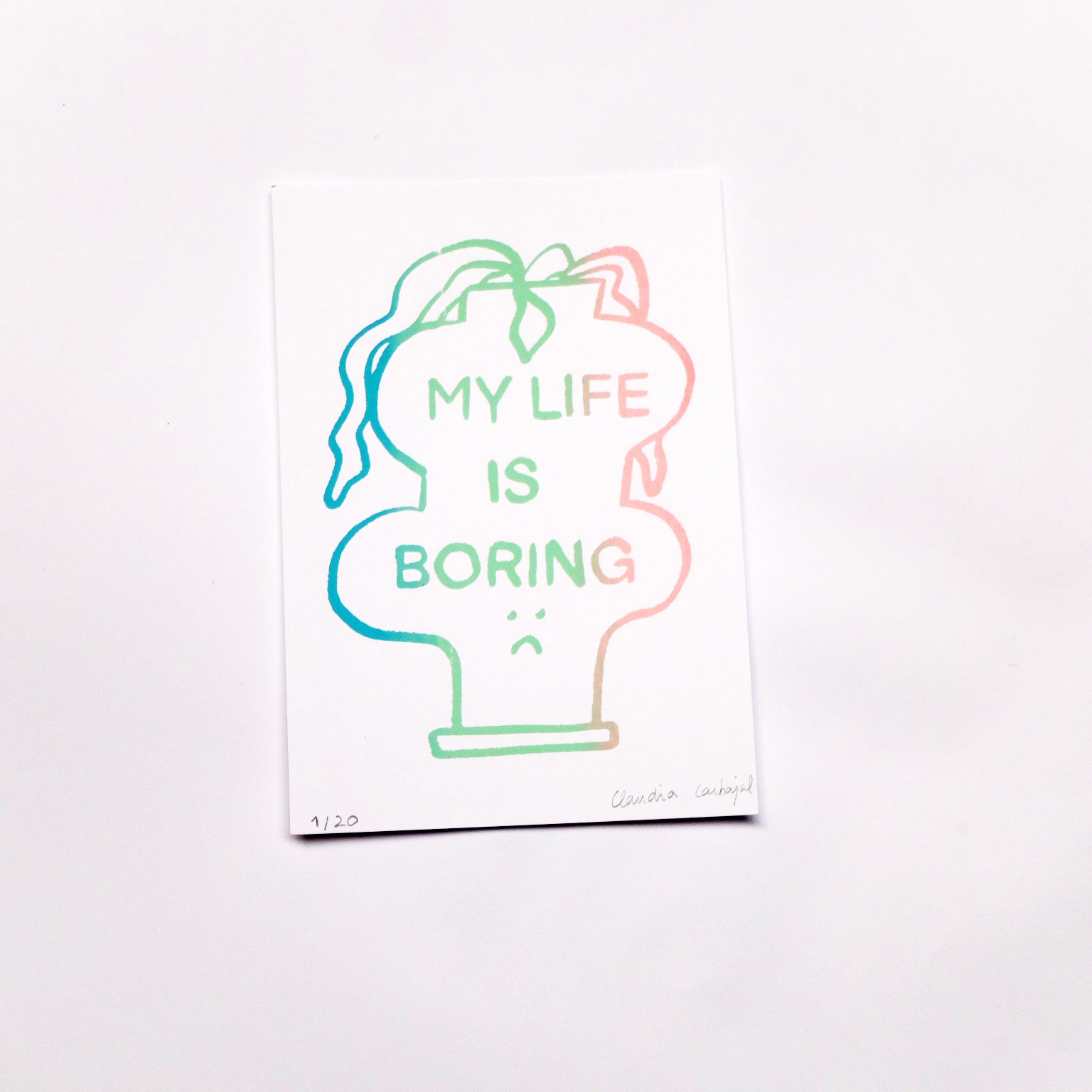 SERIGRAFIA MY LIFE IS BORING DEGRADADO